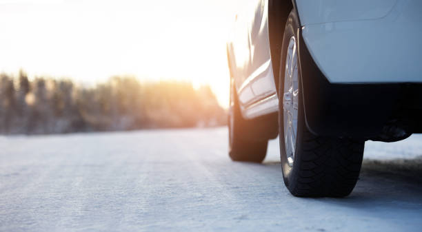 istock Car on a winter road 1288985717
