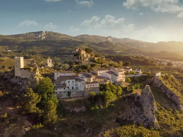 Photo of Aerial view El Castell de Guadalest and surroundings. Spain