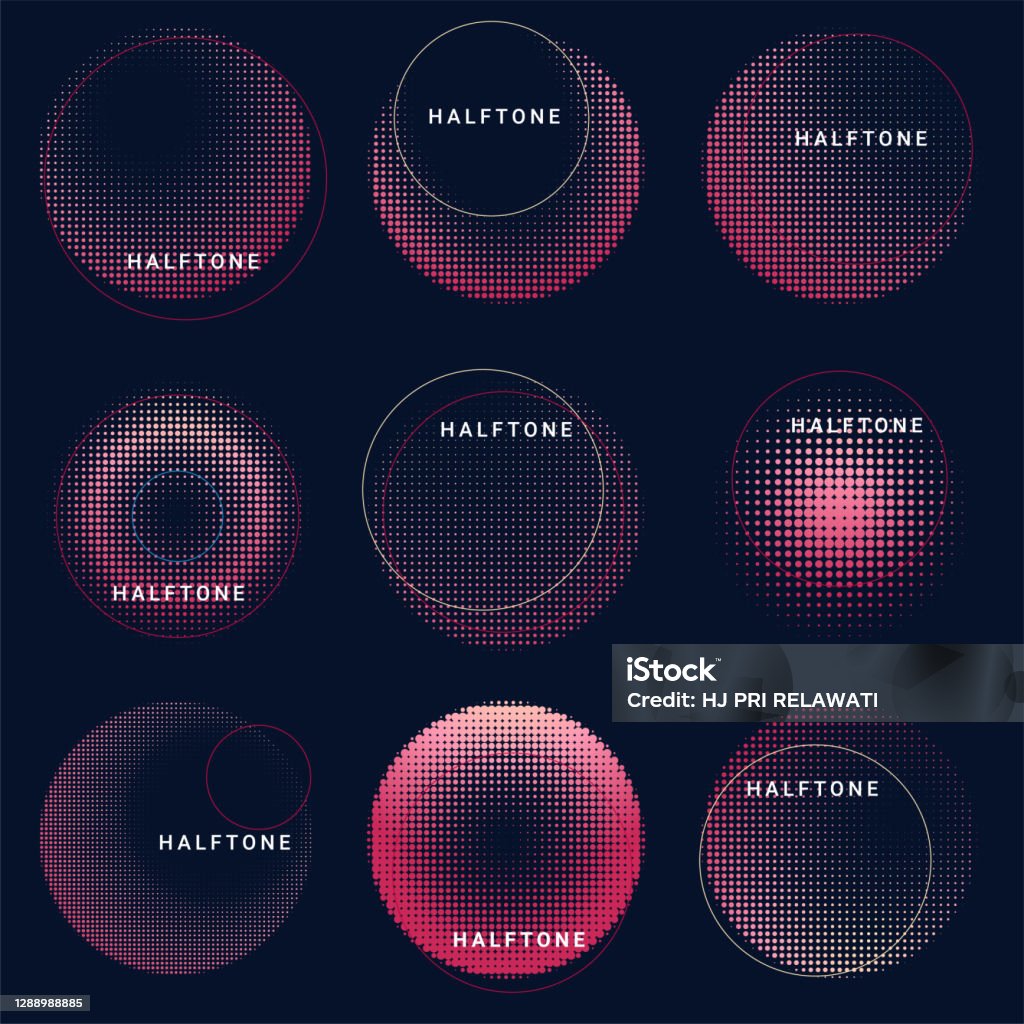 Am Halftone Design Set Of Abstract Halftone Design Elements Stock Illustration - Download ...