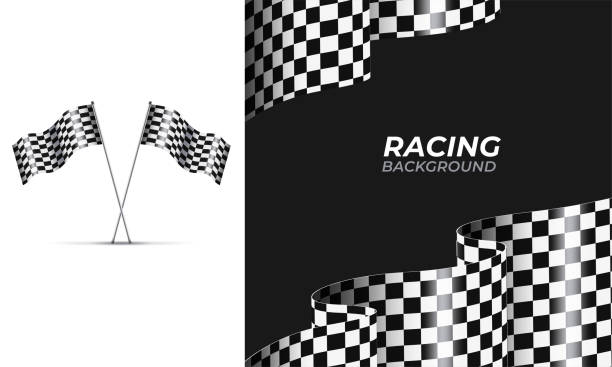 ilustrações, clipart, desenhos animados e ícones de fundo da bandeira quadriculada. ilustração vetorial - checkered flag flag checked winning