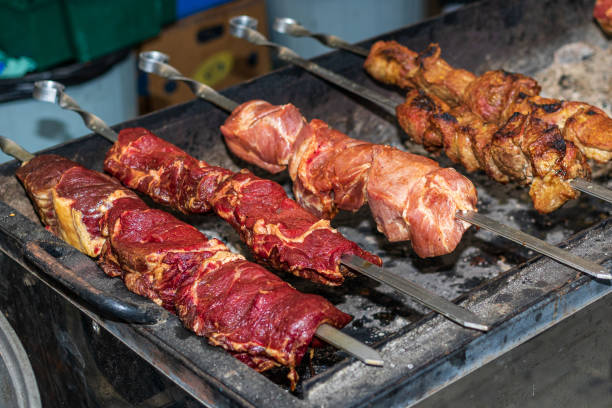 istock Meat products are cooked on the grill. 1288994310