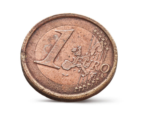 istock one old cooper euro coin isolated on white background 1289001115
