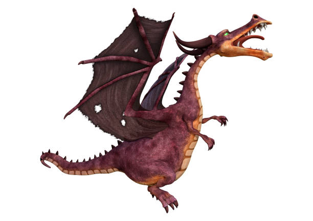 istock 3D illustration fantasy dragon on white 1289007961
