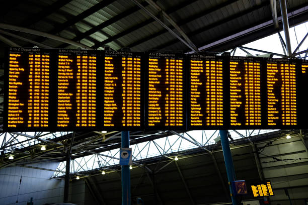 istock Railway departure board, Leeds, West yorkshire, England, Britain 1289016567