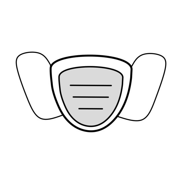 ilustraciones, imágenes clip art, dibujos animados e iconos de stock de icono del equipo de seguridad de la máscara de polvo o logotipo de ilustración - face mask dustmask gas isolated