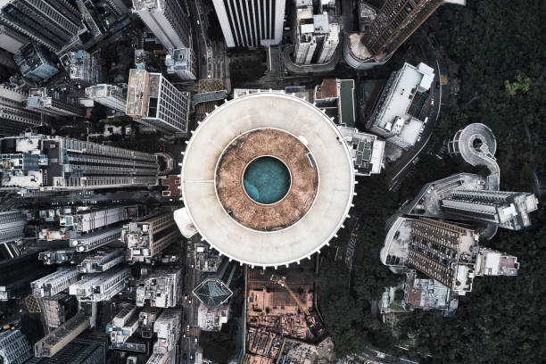blick auf die stadt hongkong - ansicht von oben stock-fotos und bilder