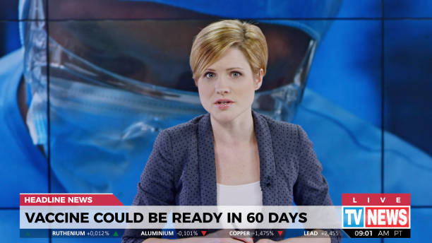 istock Female anchor presenting the breaking news about vaccine accessibility 1289018029