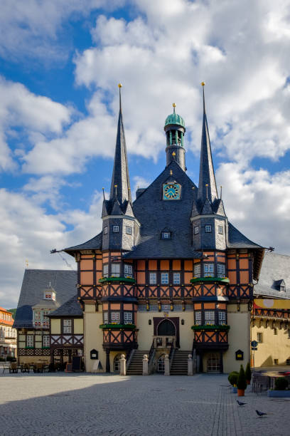 istock Listed historical town hall of Wernigerode - German inscription: 