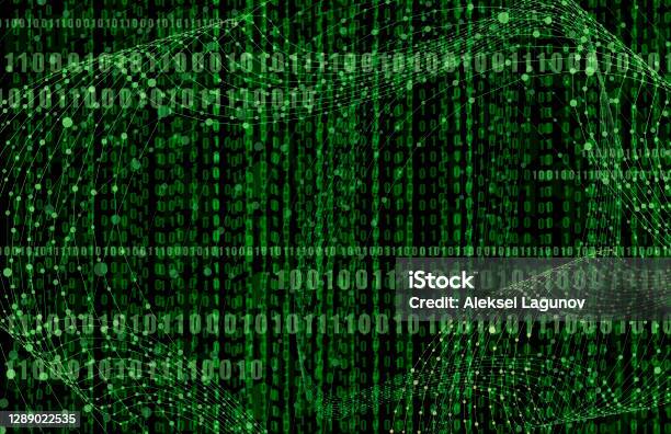 Ilustración de Vector Matrix Data Digital Background Bright Green Color ...