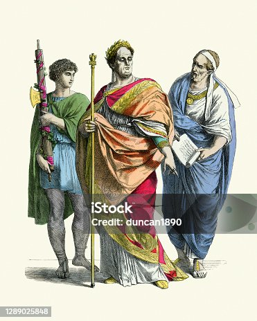 istock Fashions of Ancient Rome, Lictor carrying fasces, Emperor, Offical 1289025848