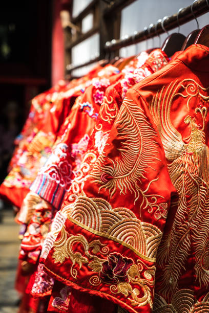 istock Traditional Chinese embroidered wedding dress 1289027283