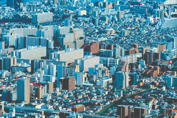 Residential and business district in greater Tokyo