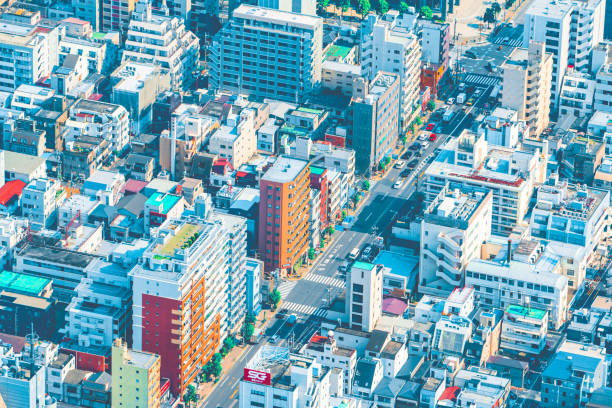 Residential and business district in greater Tokyo
