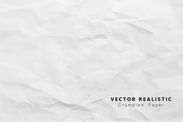 Vector illustration of Crumpled white paper abstract design background