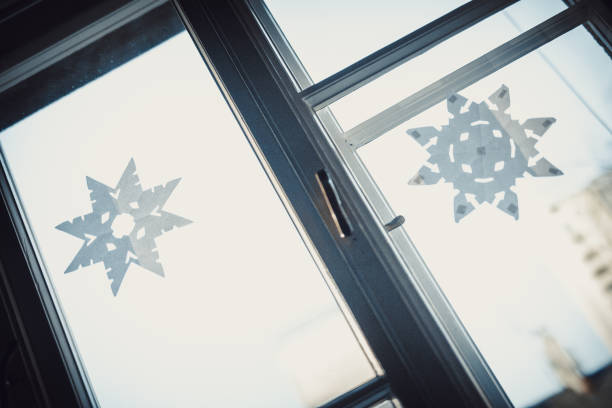istock Christmas stars hangs in the window 1289028966
