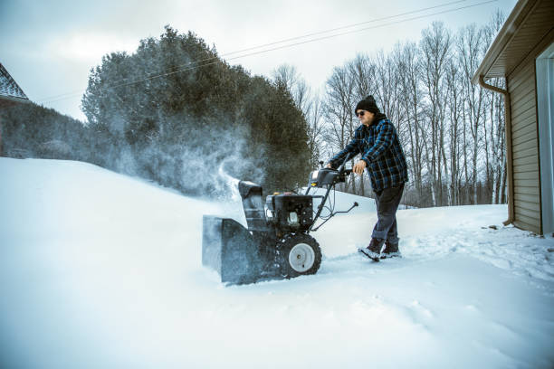 istock Snowy Winter - Man Using a Snowblower Outdoors 1289029949