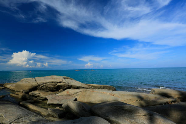 istock Lanscape of Rock Lighthouse at sea 1289032427
