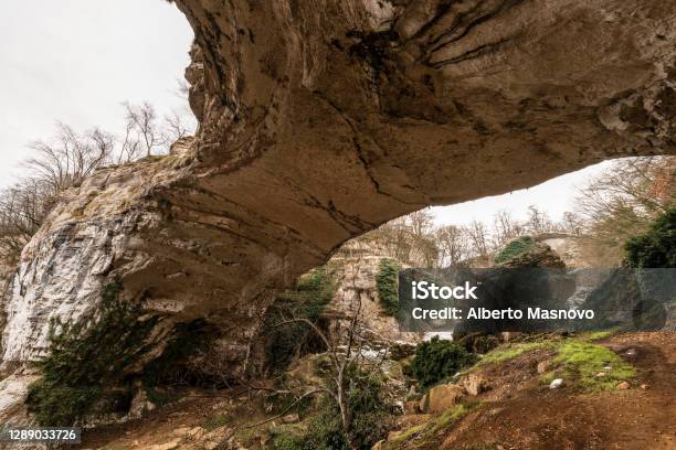 Natural Arch Called Ponte Di Veja Italian Alps Veneto Italy Stock Photo - Download Image Now