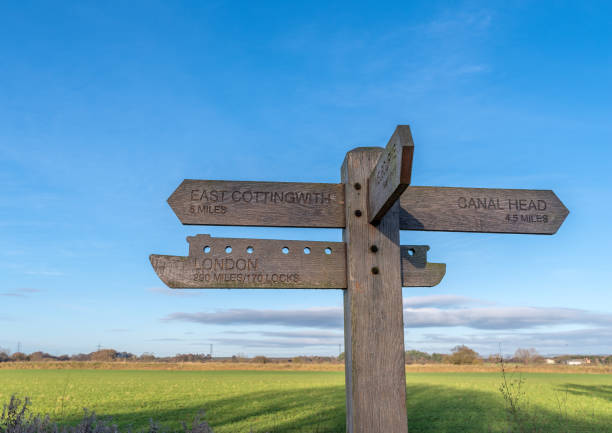 istock Wooden Canal Directional Sign Post 1289033939