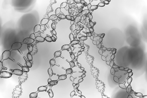 Abstract DNA strand double helix genetics 3D illustration