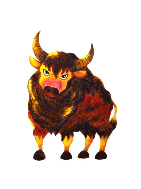 istock taurus zodiac astrology horoscope symbol sign logo icon design in earth element color art background watercolor painting cartoon drawing illustration fortune 1289035829