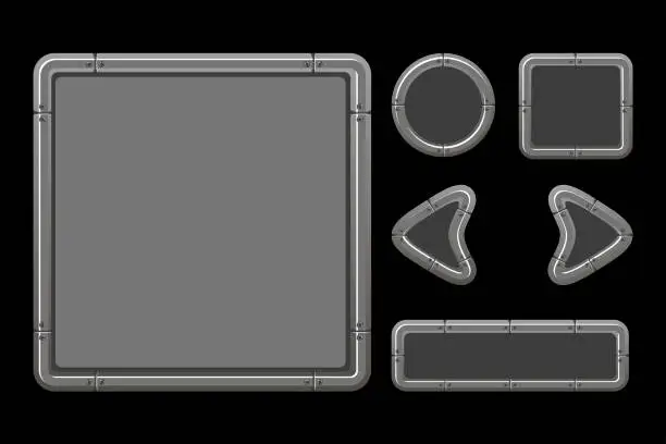 Metal Uibutton Rectangular Free steel metal dark ui kit illustrations | Download free stock images ...