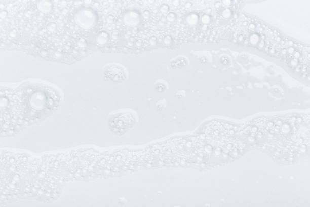 istock Foam bubble from soap or shampoo for washing isolated on white background from above 1289048922