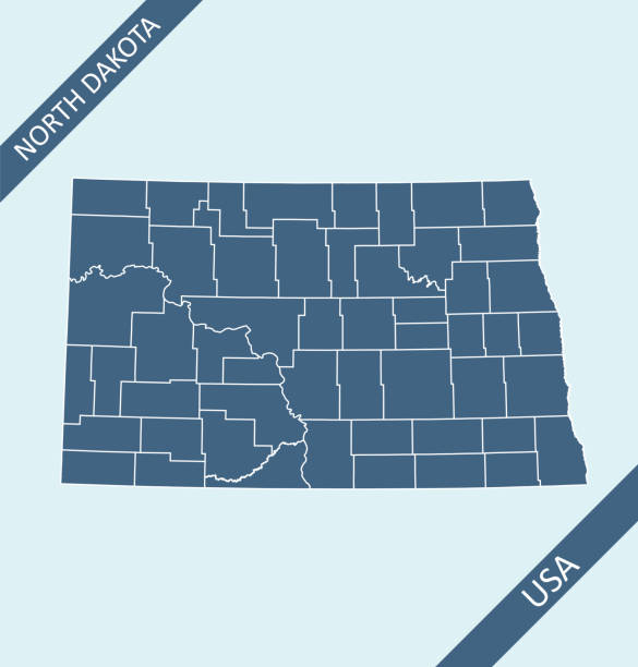 North Dakota county map Highly detailed printable map of North Dakota state counties of United States of America for web banner, mobile, smartphone, iPhone, iPad applications and educational use. The map is accurately prepared by a map expert. mclean county stock illustrations