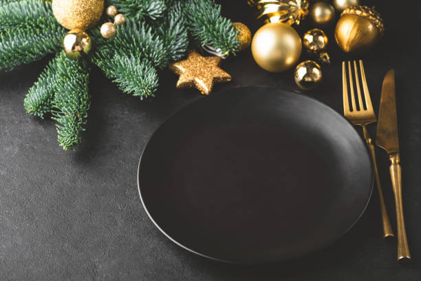 istock Elegant Christmas, New Year table setting 1289055554