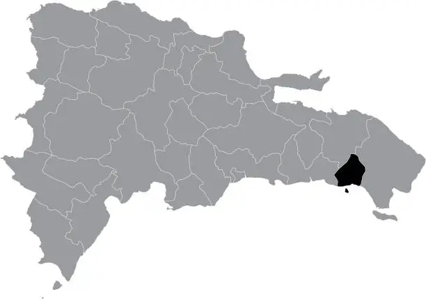 Vector illustration of Location map of La Romana province