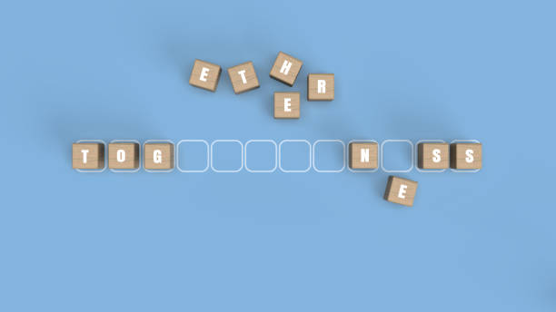 istock 3d rendering illustration of cube blocks showing 'togetherness' word 1289061232