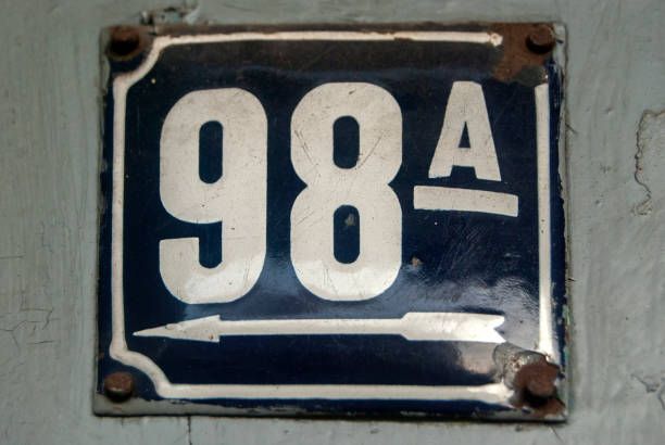 istock Weathered enameled plate number 98 A 1289063678