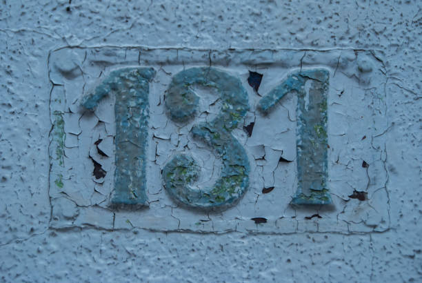 istock Old retro cast iron plate number 131 1289063696