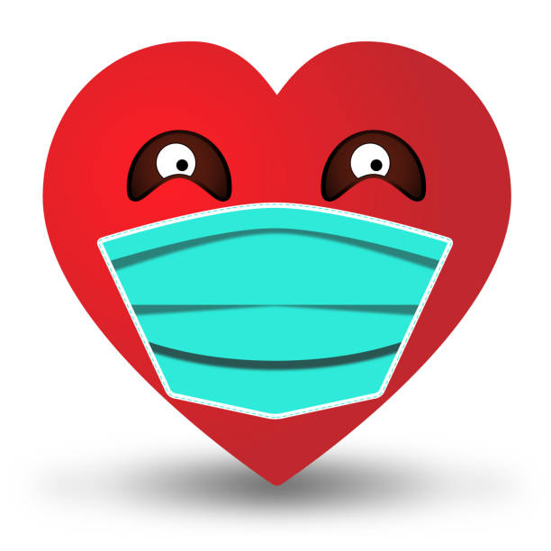 istock Vector heart with eyes in a medical face mask. Valentine's day concept during the pandemic 1289063930