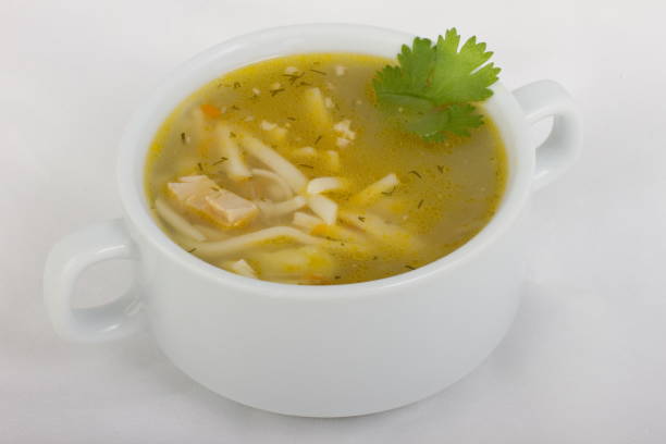 istock Chicken noodle soup in a white tureen 1289066506