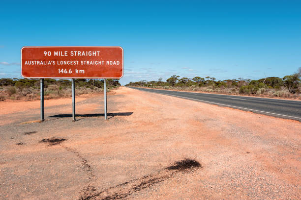 istock longest straight road in Australia 1289069098