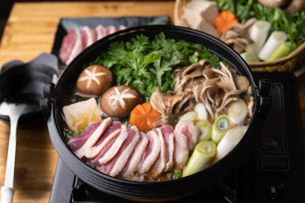istock Kamo-Nabe, japanese hot pot with duck 1289069136