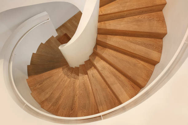 istock wooden spiral staircase 1289074625