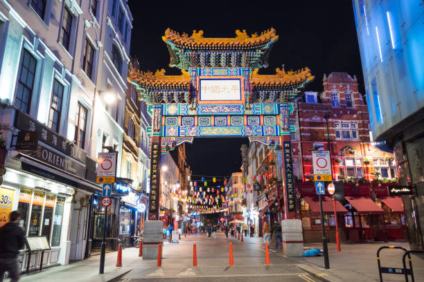 istock London Chinatown entrance gate at dusk 1289077499