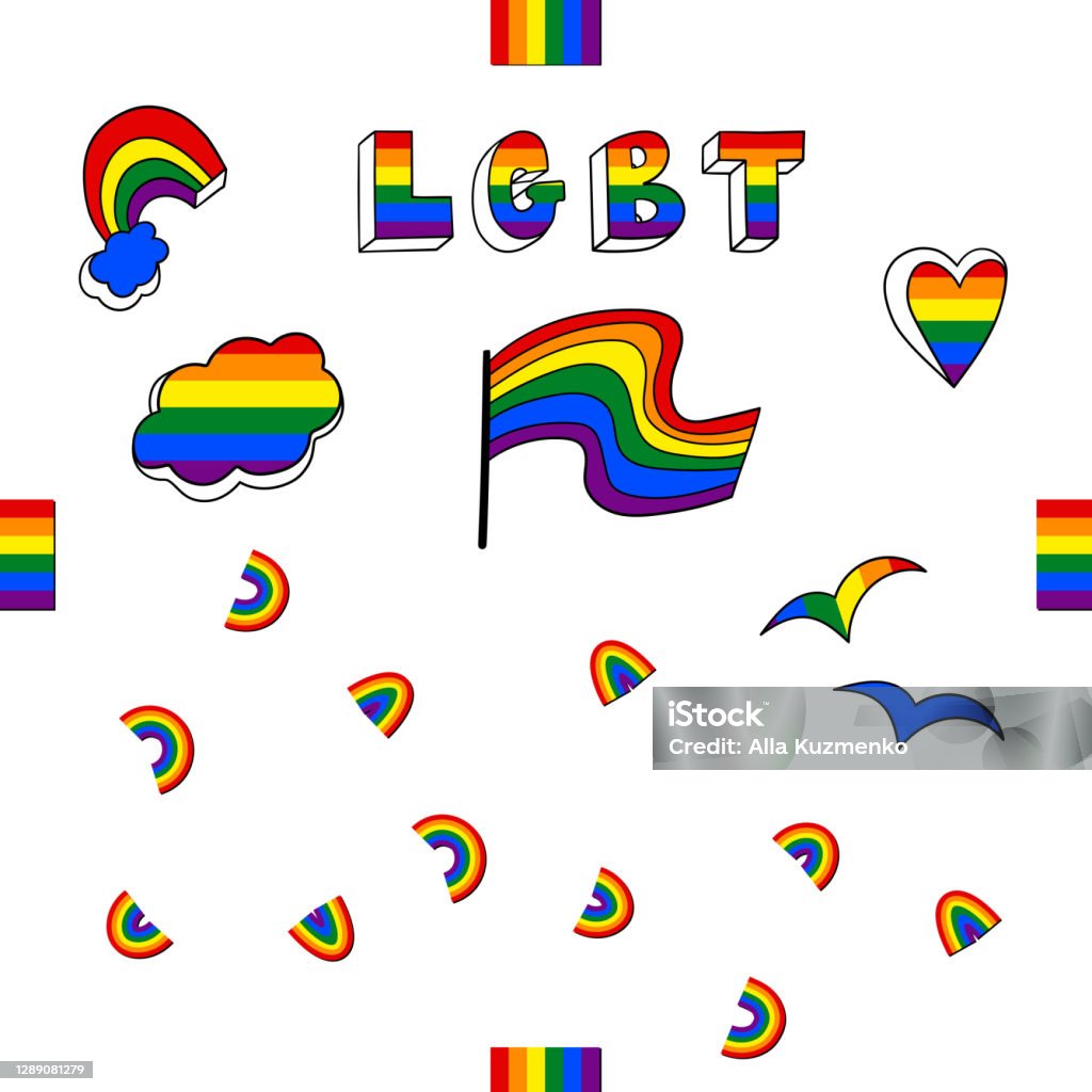 Bộ Biểu Tượng Lgbt Cờ Lgbt Trái Tim Cầu Vồng Thiết Kế Mẫu Minh Họa ...