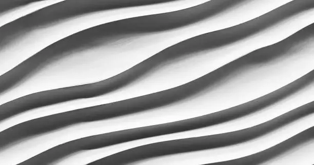Photo of abstract striped of stone texture, curve sculpture. Close-up of black geometric shapes line