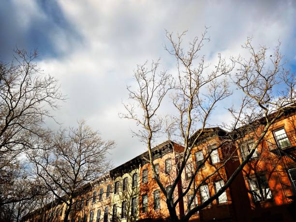 Federal Style Row Houses Federal Style Row Houses philadelphia winter stock pictures, royalty-free photos & images