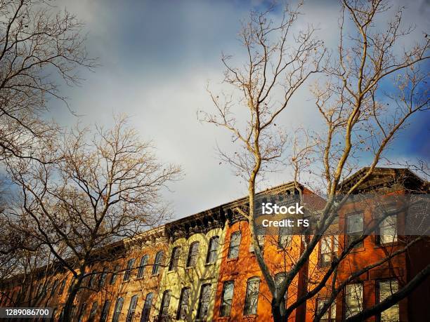 Federal Style Row Houses Stock Photo - Download Image Now - Philadelphia - Pennsylvania, Community, Residential District