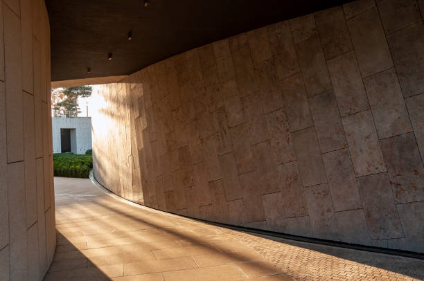 istock modern architectural structures in a park made of sandstone and concrete 1289087539