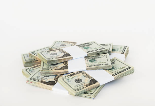istock Bundles of Twenty Dollar Bills 1289089219