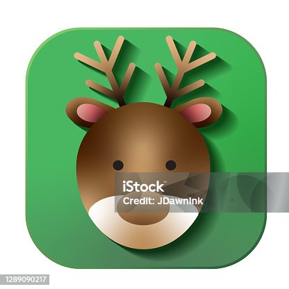 istock Christmas 3D app Reindeer icon design in vibrant gradient colors 1289090217
