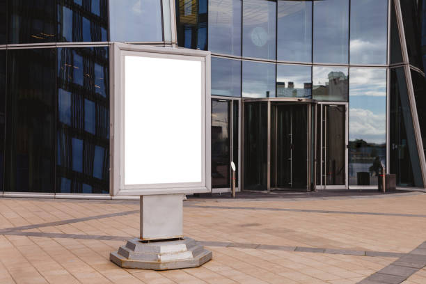 istock Blank advertising billboard on front of business building 1289091808