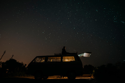 a night with the caravan under the stars