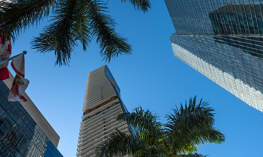 New skyscrapers rising in the Miami skyline.