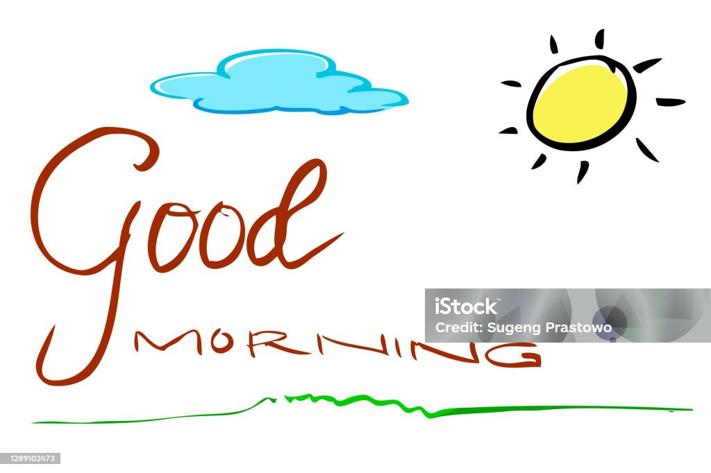 Vetores de Vetor Hand Draw Sketch Lettering Bom Dia Sol E Nuvem e mais  imagens de Carta - Documento - iStock